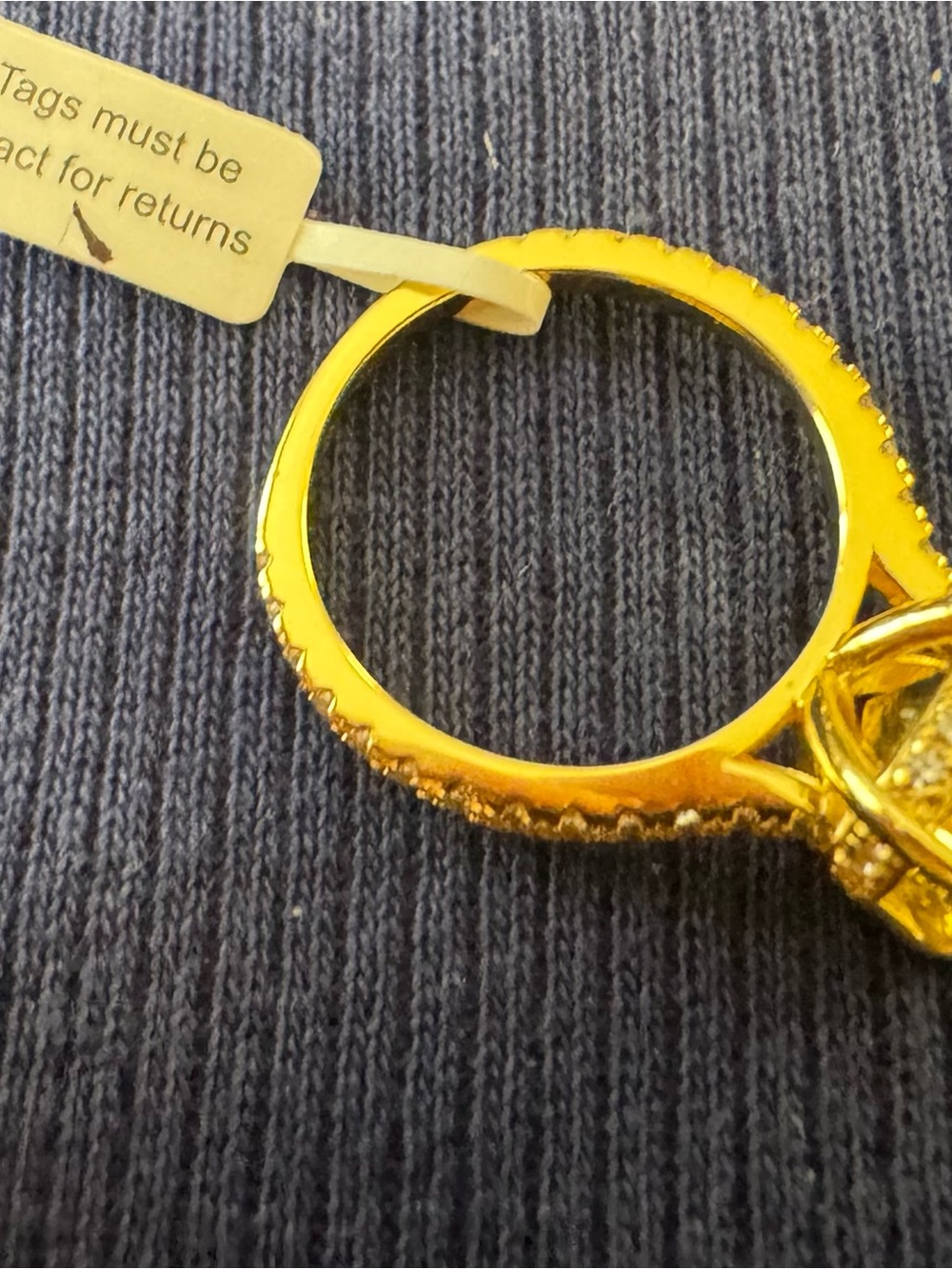 Yellow Cubic Zirconia Promise Rings - Picture 6 of 11